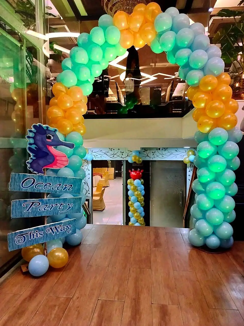 A themed party entrance